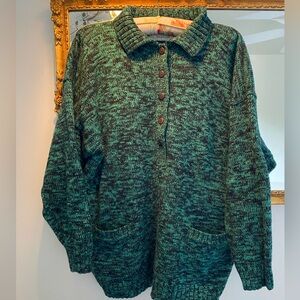 Cozy Green Cowl Neck Sweater